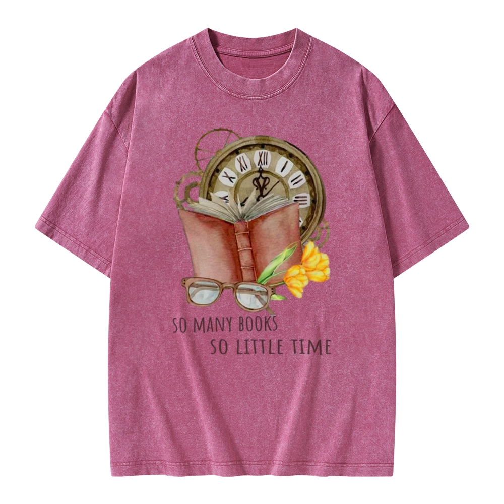 Pagewings So Many Books So Little Time Unisex Washed T-shirt