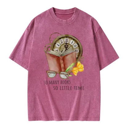 Pagewings So Many Books So Little Time Unisex Washed T-shirt