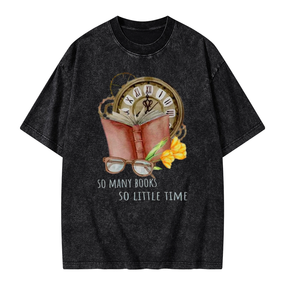 Pagewings So Many Books So Little Time Unisex Washed T-shirt