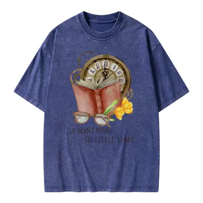 Pagewings So Many Books So Little Time Unisex Washed T-shirt