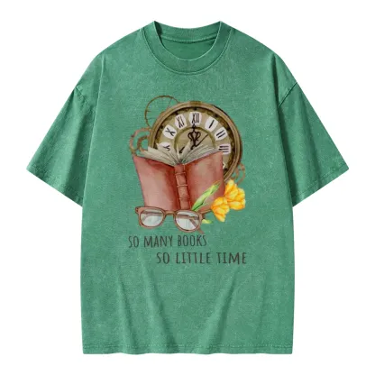 Pagewings So Many Books So Little Time Unisex Washed T-shirt