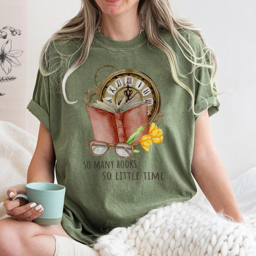 Pagewings So Many Books So Little Time Unisex Washed T-shirt