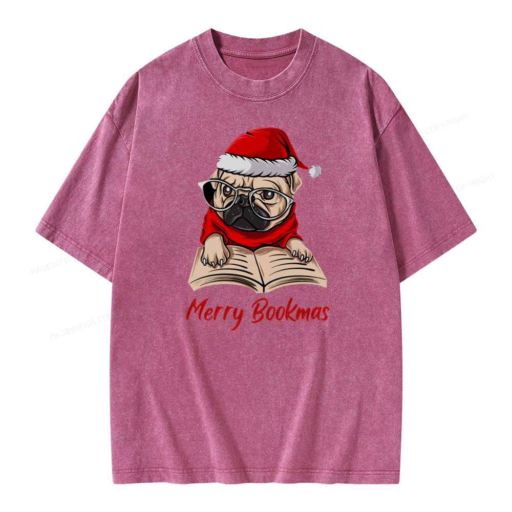 Pagewings Merry Bookmas Unisex Washed T-shirt
