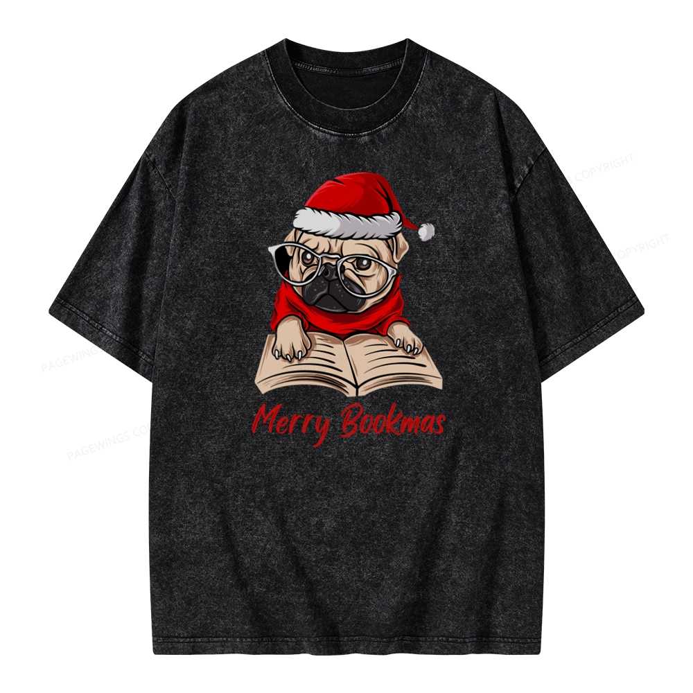 Pagewings Merry Bookmas Unisex Washed T-shirt
