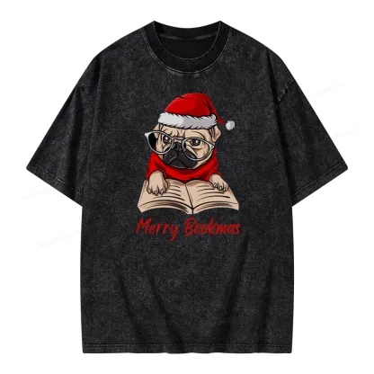 Pagewings Merry Bookmas Unisex Washed T-shirt