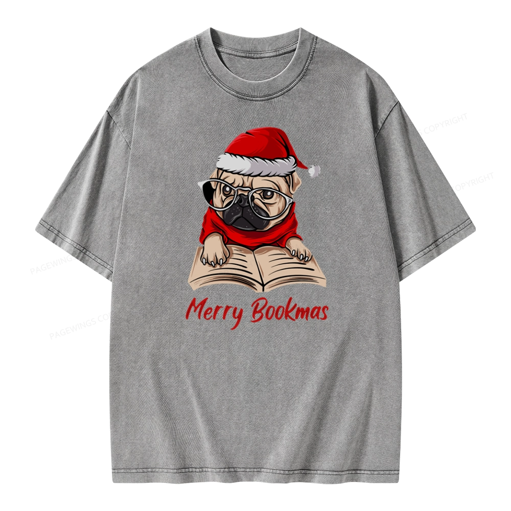 Pagewings Merry Bookmas Unisex Washed T-shirt