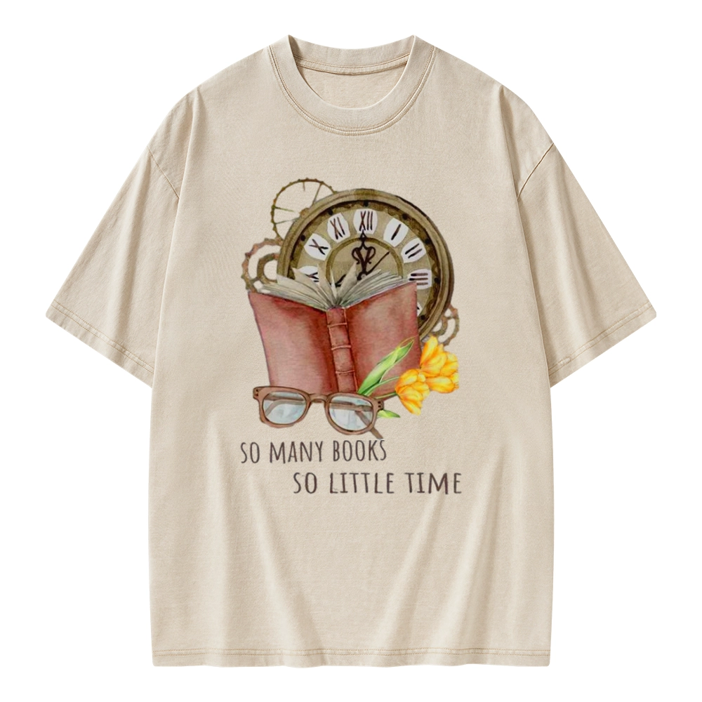 Pagewings So Many Books So Little Time Unisex Washed T-shirt