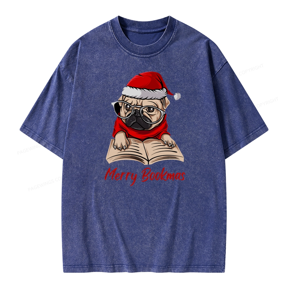 Pagewings Merry Bookmas Unisex Washed T-shirt