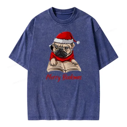 Pagewings Merry Bookmas Unisex Washed T-shirt