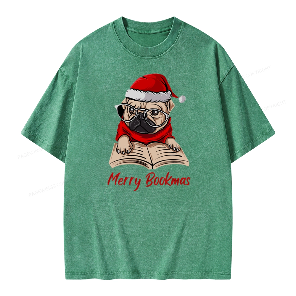 Pagewings Merry Bookmas Unisex Washed T-shirt