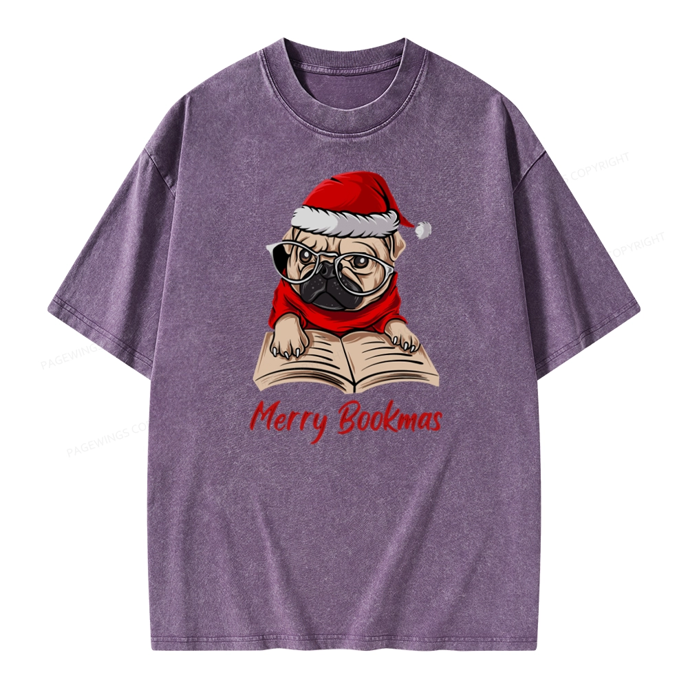 Pagewings Merry Bookmas Unisex Washed T-shirt