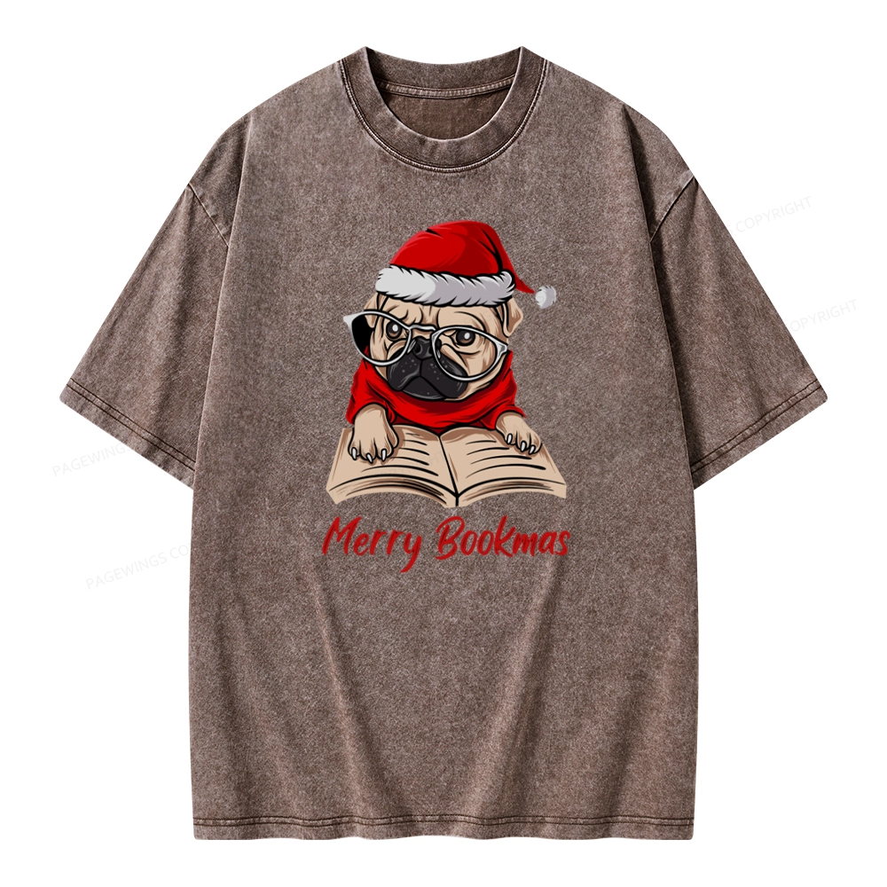 Pagewings Merry Bookmas Unisex Washed T-shirt