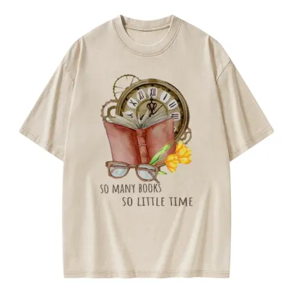 Pagewings So Many Books So Little Time Unisex Washed T-shirt
