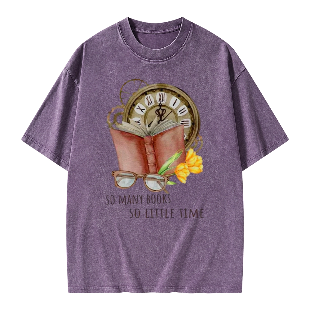 Pagewings So Many Books So Little Time Unisex Washed T-shirt
