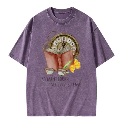Pagewings So Many Books So Little Time Unisex Washed T-shirt
