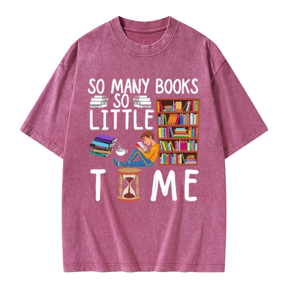 Pagewings So Many Books So Little Time Unisex Washed T-shirt