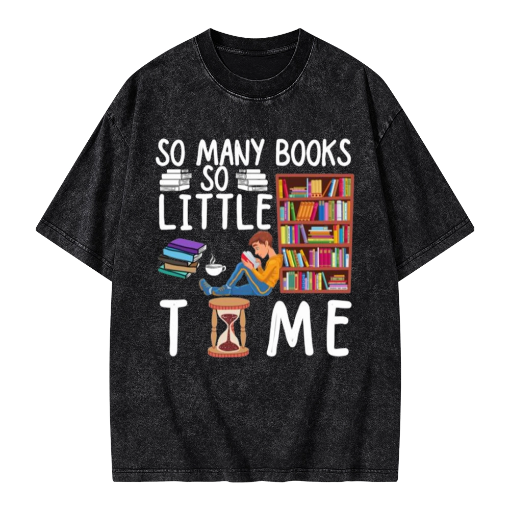 Pagewings So Many Books So Little Time Unisex Washed T-shirt