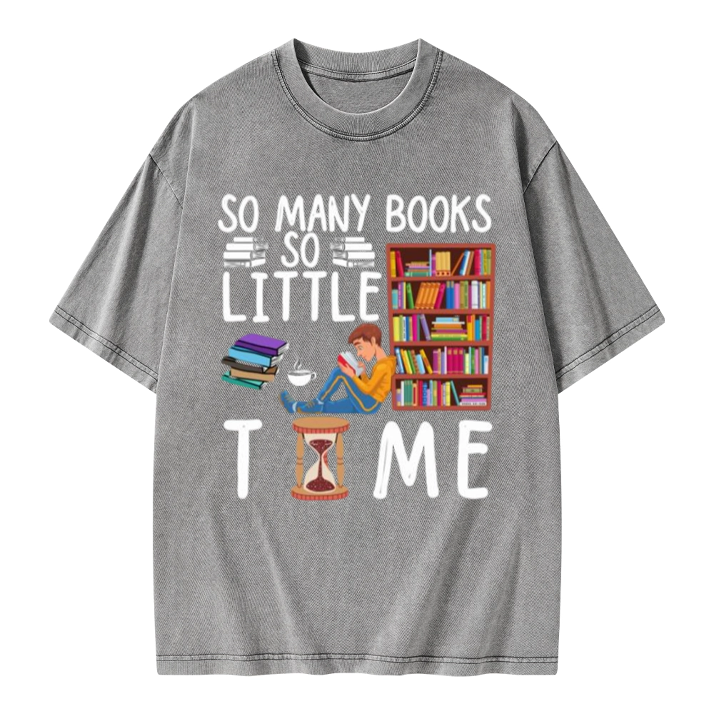 Pagewings So Many Books So Little Time Unisex Washed T-shirt