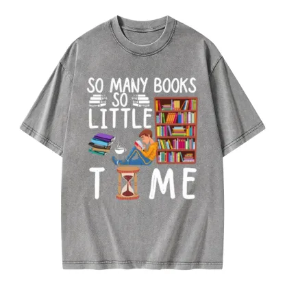 Pagewings So Many Books So Little Time Unisex Washed T-shirt