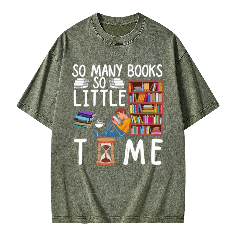 Pagewings So Many Books So Little Time Unisex Washed T-shirt