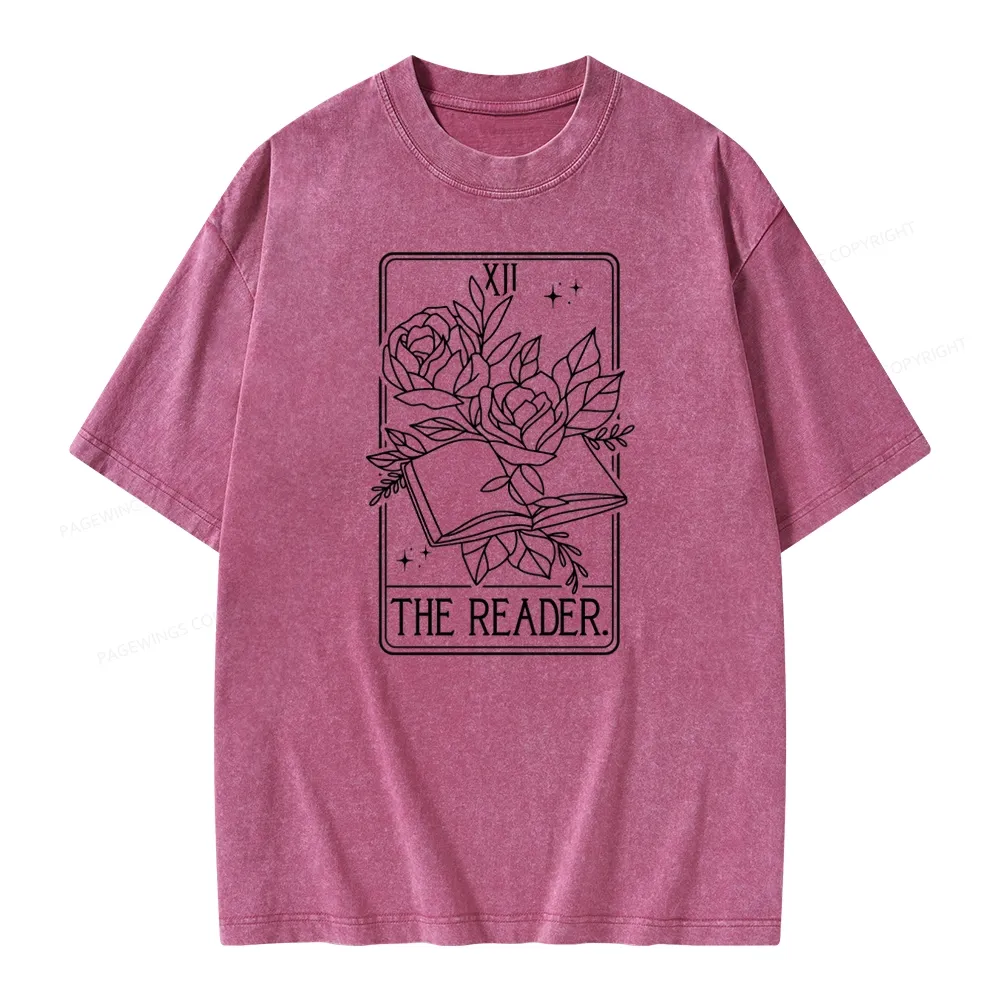 Pagewings The Reader Tarot Card Unisex Washed T-shirt