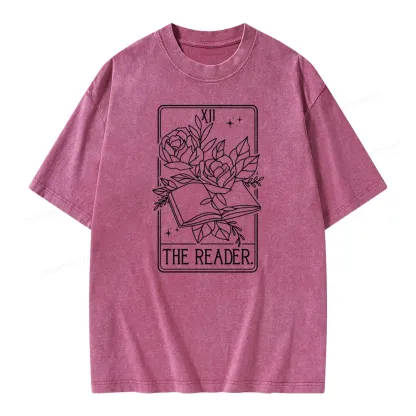 Pagewings The Reader Tarot Card Unisex Washed T-shirt
