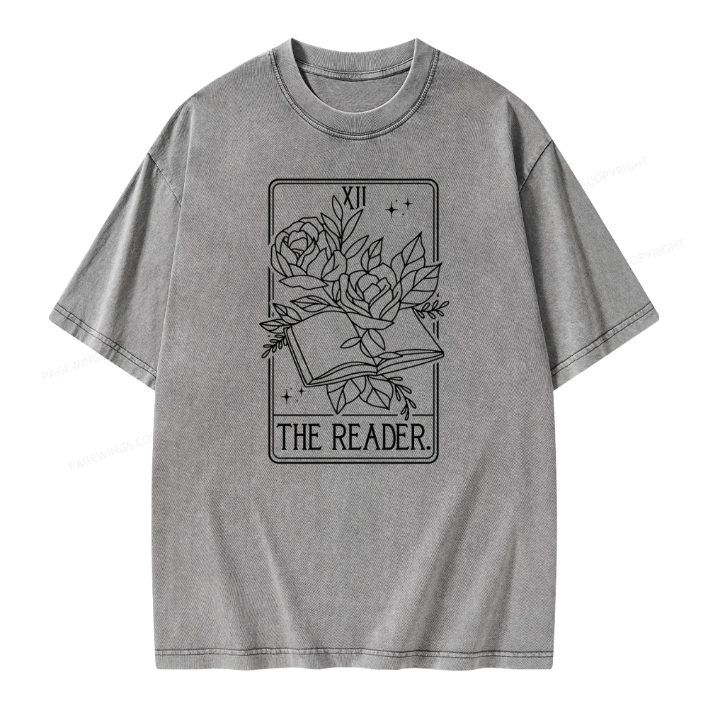 Pagewings The Reader Tarot Card Unisex Washed T-shirt