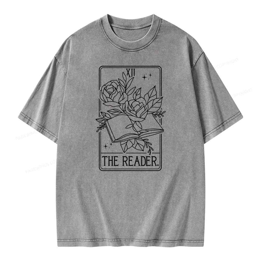 Pagewings The Reader Tarot Card Unisex Washed T-shirt