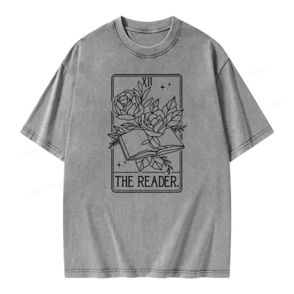 Pagewings The Reader Tarot Card Unisex Washed T-shirt