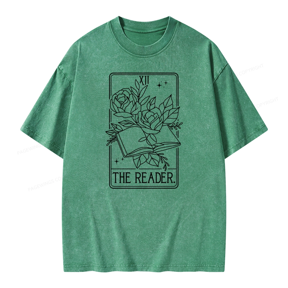 Pagewings The Reader Tarot Card Unisex Washed T-shirt