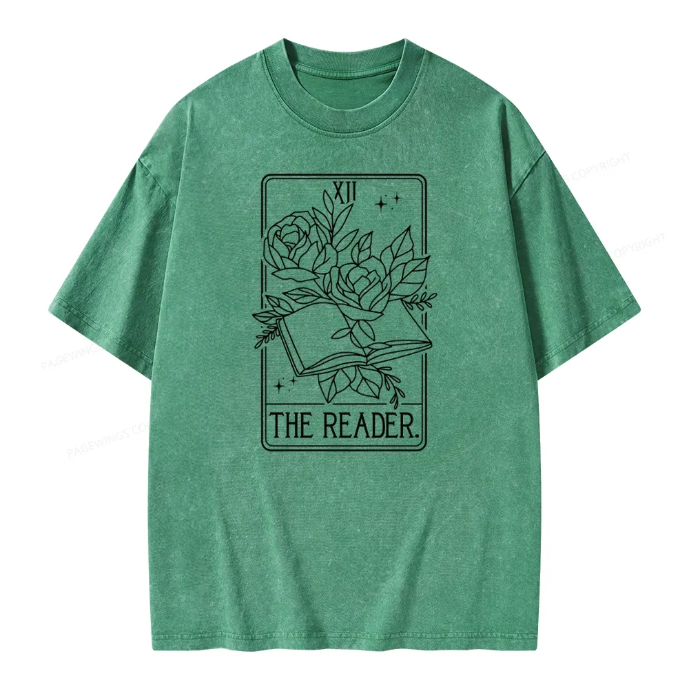 Pagewings The Reader Tarot Card Unisex Washed T-shirt