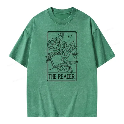 Pagewings The Reader Tarot Card Unisex Washed T-shirt