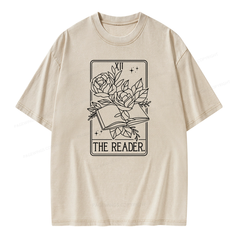 Pagewings The Reader Tarot Card Unisex Washed T-shirt