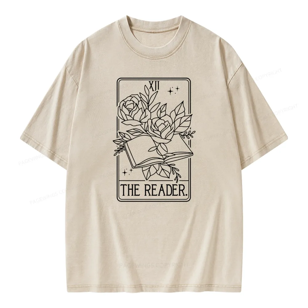 Pagewings The Reader Tarot Card Unisex Washed T-shirt