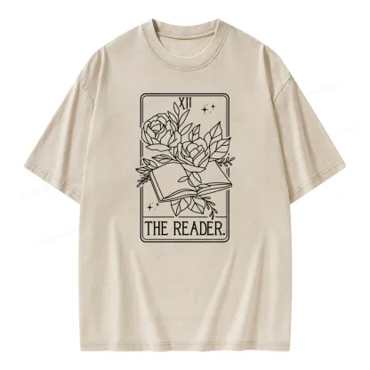 Pagewings The Reader Tarot Card Unisex Washed T-shirt