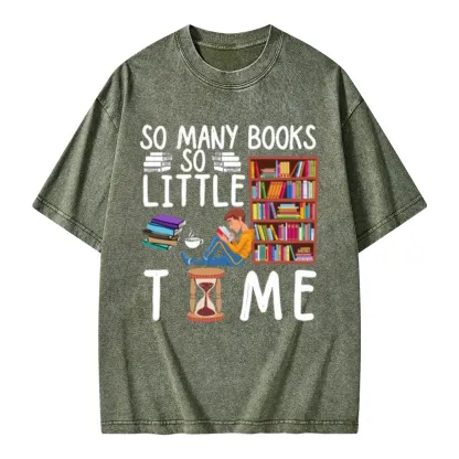 Pagewings So Many Books So Little Time Unisex Washed T-shirt