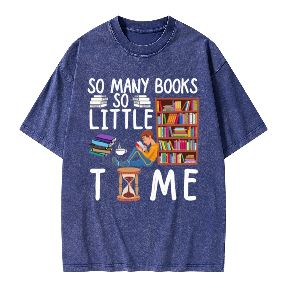 Pagewings So Many Books So Little Time Unisex Washed T-shirt