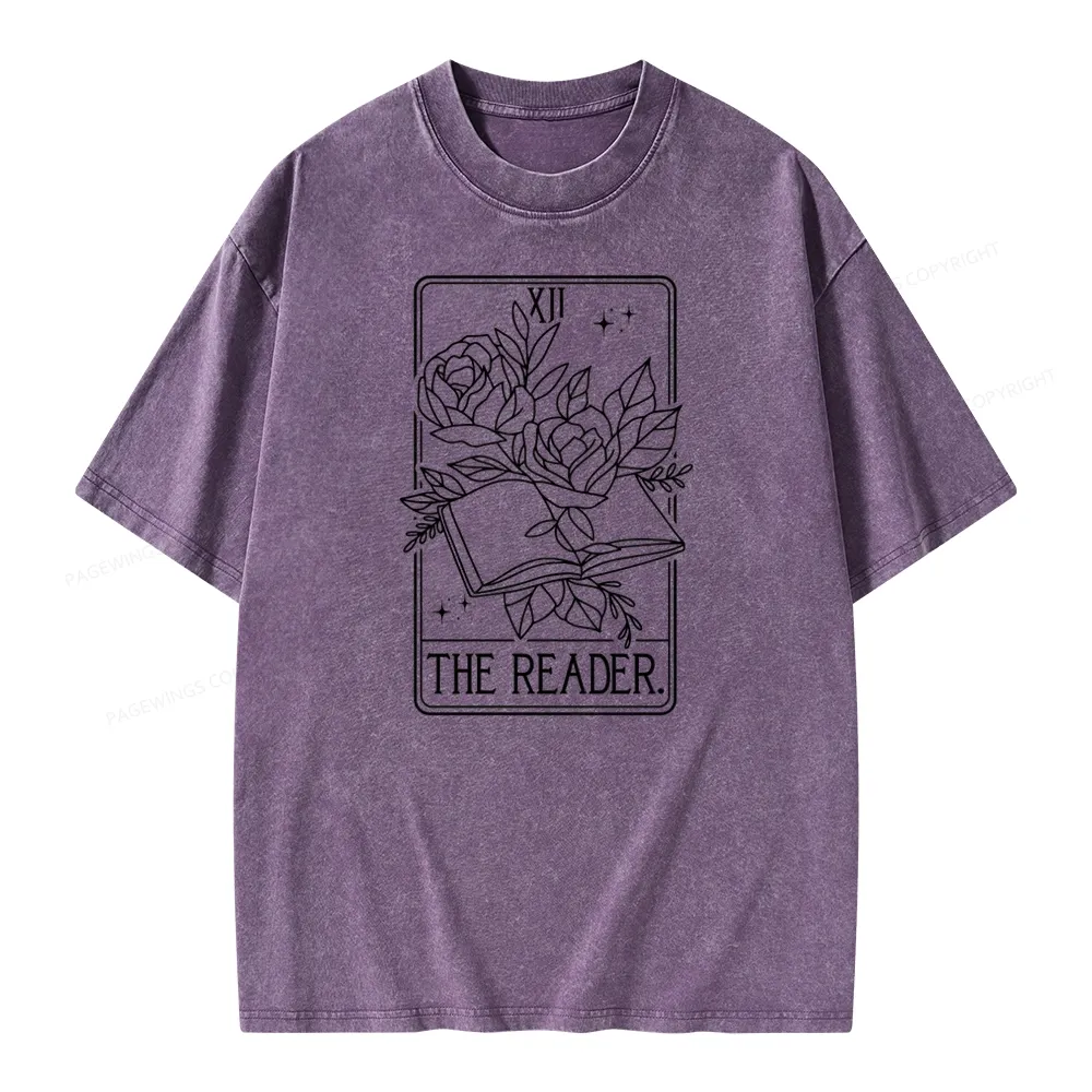 Pagewings The Reader Tarot Card Unisex Washed T-shirt