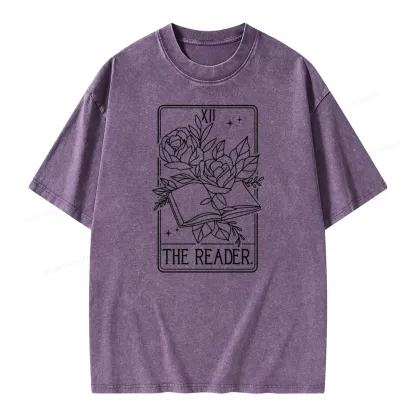 Pagewings The Reader Tarot Card Unisex Washed T-shirt