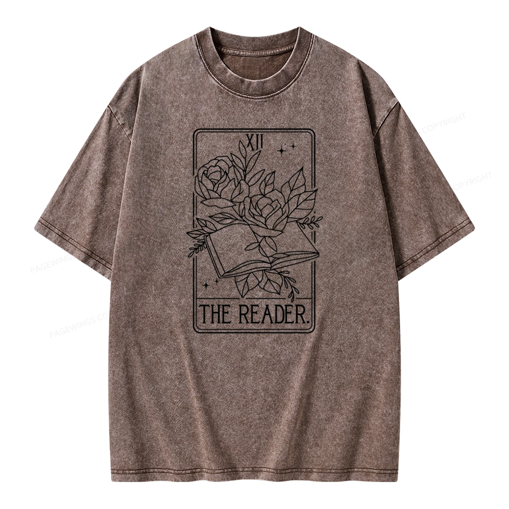 Pagewings The Reader Tarot Card Unisex Washed T-shirt