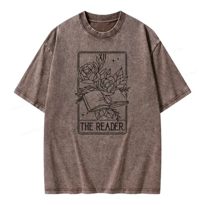 Pagewings The Reader Tarot Card Unisex Washed T-shirt