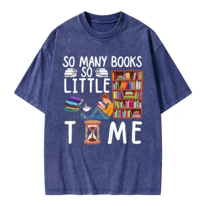 Pagewings So Many Books So Little Time Unisex Washed T-shirt