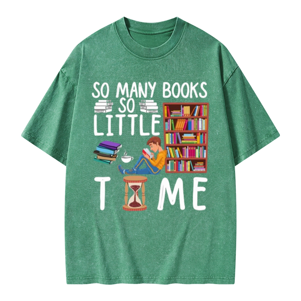Pagewings So Many Books So Little Time Unisex Washed T-shirt
