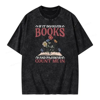 Pagewings Funny Books and Pajamas Unisex Washed T-shirt
