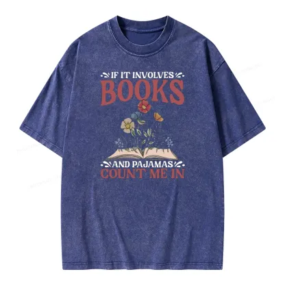 Pagewings Funny Books and Pajamas Unisex Washed T-shirt