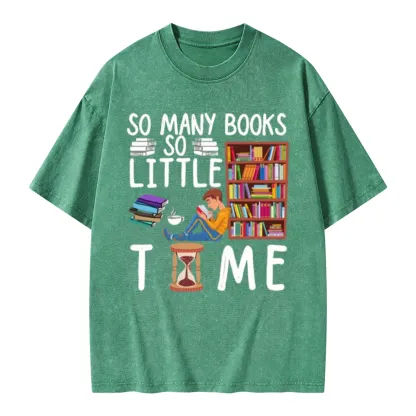 Pagewings So Many Books So Little Time Unisex Washed T-shirt
