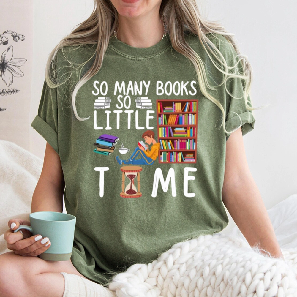Pagewings So Many Books So Little Time Unisex Washed T-shirt