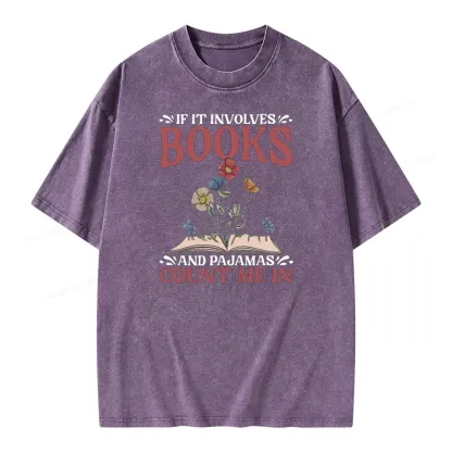 Pagewings Funny Books and Pajamas Unisex Washed T-shirt