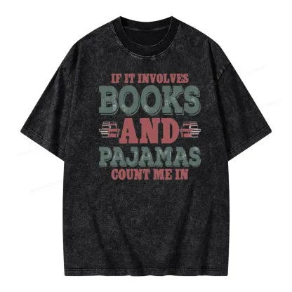 Pagewings Book And Pajamas Reading Lover Unisex Washed T-shirt