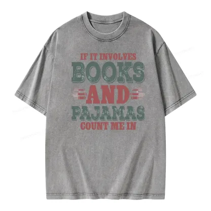 Pagewings Book And Pajamas Reading Lover Unisex Washed T-shirt